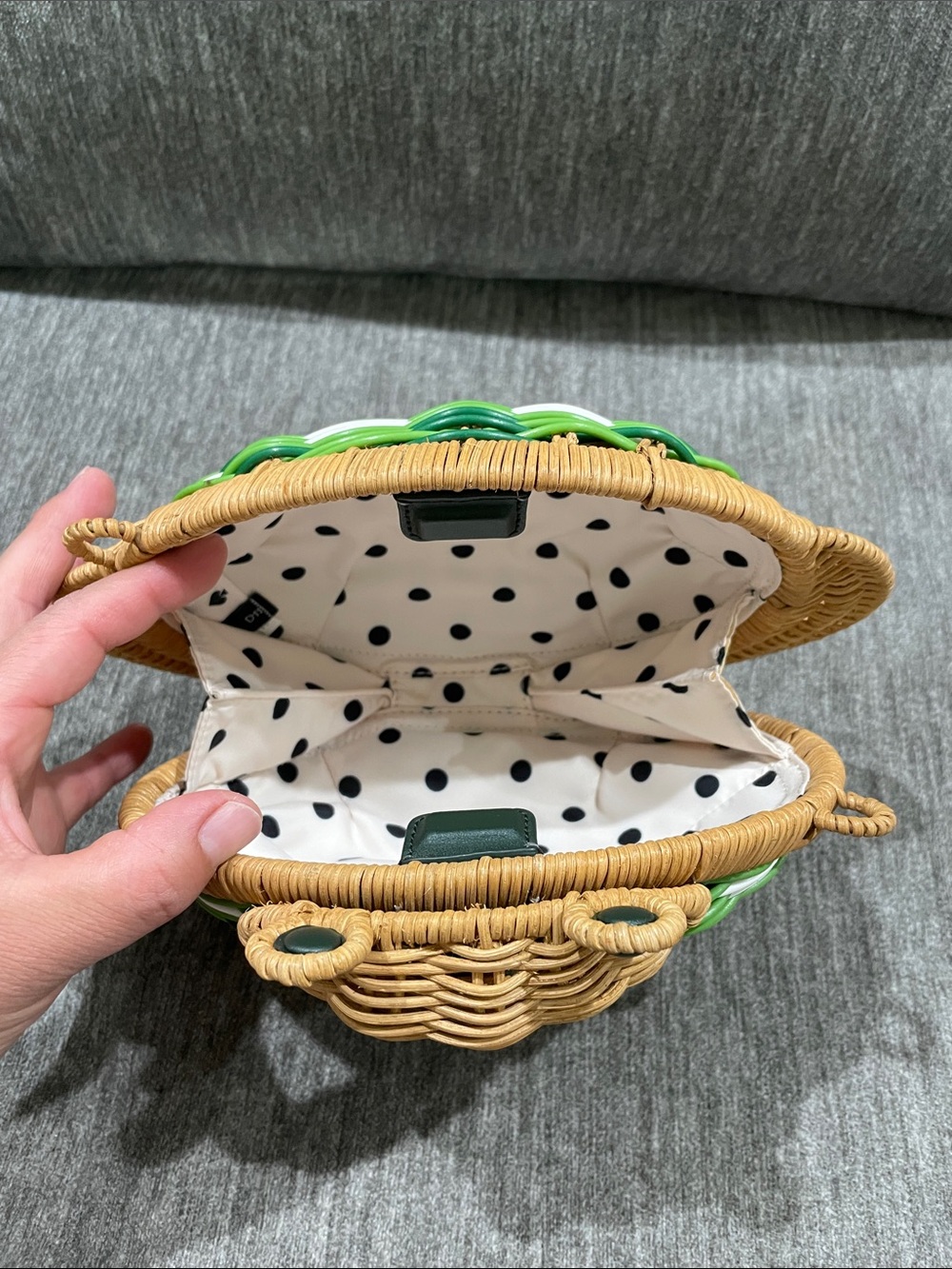 Kate Spade Hoppkins Wicker Frog Crossbody Limited Edition - Picture 13 of 16